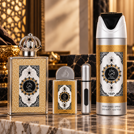 Lattafa King of Arábia Gift set 4pc -Masculino
